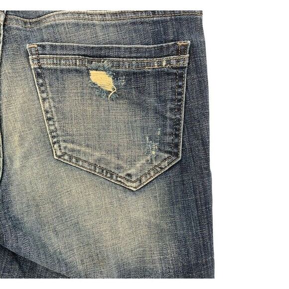 Rock & Republic Bumpershoot Short Womens 8 Distressed Cut-Off Raw Hem Blue Denim - Picture 8 of 10
